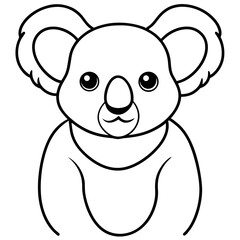Fototapeta premium Koala Line Art on White
