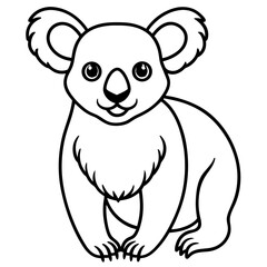 Koala Line Art on White