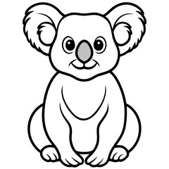 Koala Line Art on White