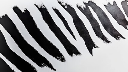 Zebra with black and white stripes. The stripes are very close together, creating a sense of texture and depth. The zebra's stripes are also very thin, which adds to the overall sense of detail