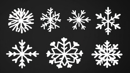 Collection of hand-drawn snowflake designs
