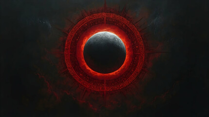 Fiery Lunar Eclipse in Cosmic Circle