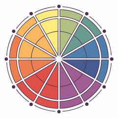 Obraz premium Color Wheel Illustration Showing Primary Secondary And Tertiary Colors