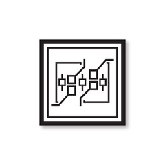 Network Diagram Outline Icon, Connection and System Symbol Graphic