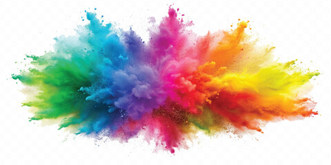 realistic holli festival colour explosion isolated on white background