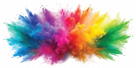 realistic holli festival colour explosion isolated on white background