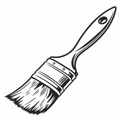 Monochrome Paintbrush Illustration Painting Tool Isolated On White Creative Design Element