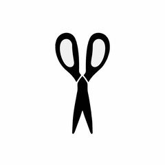 Black scissors vector, simple cutting tool icon