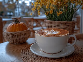 Autumn Coffee Drink Cafe Setting