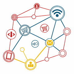 Conceptual Illustration Of Social Network Connectivity And Digital Communication Technology
