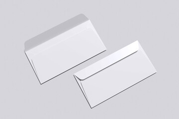 Landscape Envelope white with grey background color for mockup template