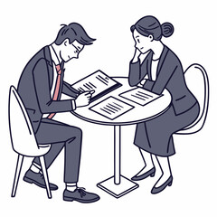 Business Professionals Reviewing Documents During A Meeting At A Table