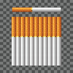 cigarettes and cigarette for smoking vector png design on transparent background