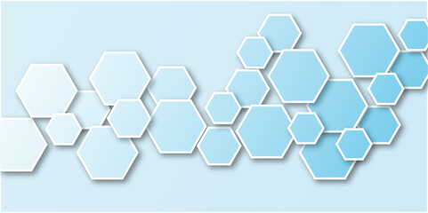 Abstract geometric hexagon blue texture background pattern vector illustration background on transparent.