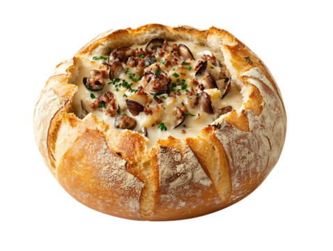 Clam Chowder in a Bread Bowl 