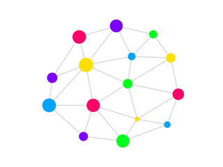 Obraz premium Colorful Network Connection Icon Isolated Background. Technology. Logo. Vector Illustration 