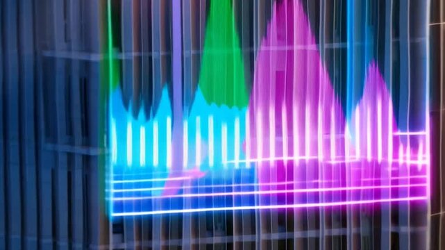 Futuristic city utilizing smart building technology showcasing energy consumption and efficiency data visualization. Promoting sustainable urban development and intelligent infrastructure management