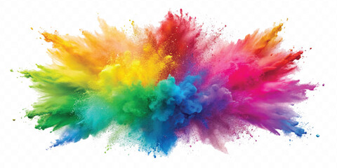 realistic holli festival colour explosion isolated on white background