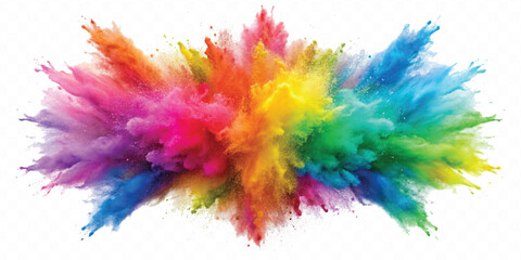 realistic holli festival colour explosion isolated on white background