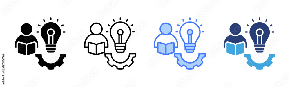 Poster Learning icon sheet multiple style collection