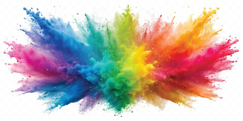 Fototapeta premium realistic holli festival colour explosion isolated on white background