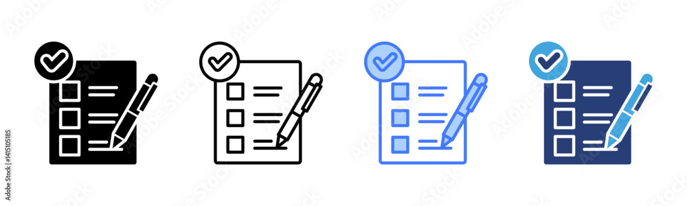 Poster criteria icon sheet multiple style collection