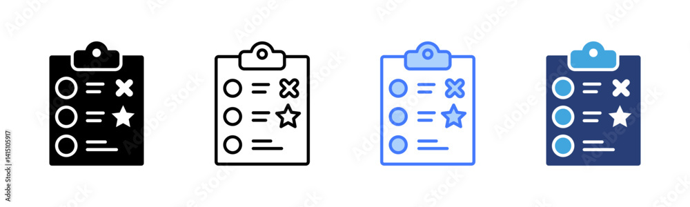 Poster result icon sheet multiple style collection