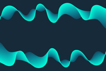 Blue Wave Lines Frame Background. Technology Banner. Vector Illustration. Abstract Business Wallpaper