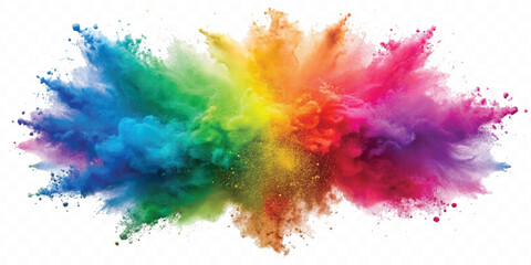 realistic holli festival colour explosion isolated on white background