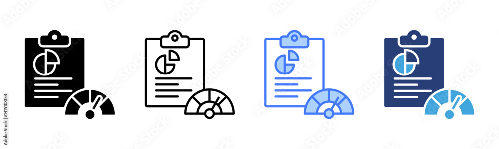 Poster Benchmarking icon sheet multiple style collection