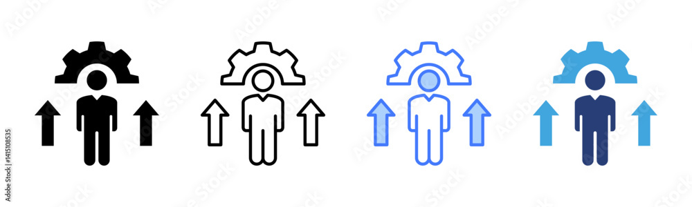 Poster Skill Development icon sheet multiple style collection