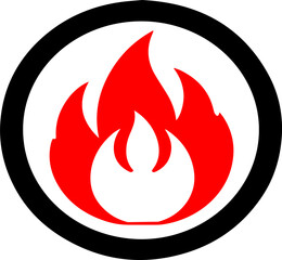 Flame Icon in Circular Frame
