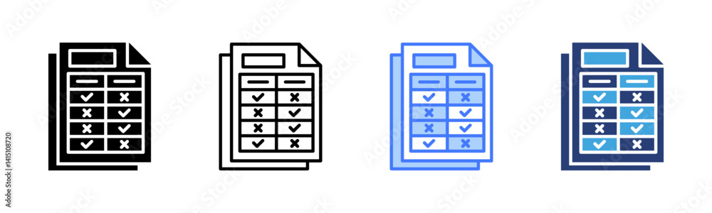Poster rubric icon sheet multiple style collection