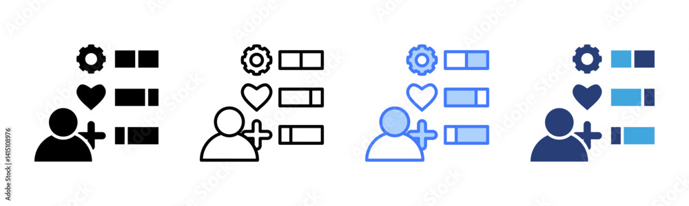 Poster Soft Skills icon sheet multiple style collection