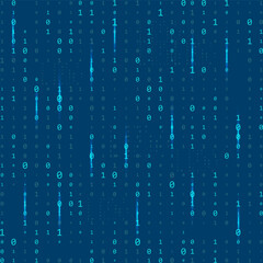 Stream binary code. Binary code matrix. Background on screen from numbers 0 and 1. Computer matrix. Numbers on screen. Binary code. Graphic data, decryption, algorithm, encryption element.