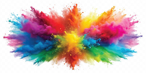 realistic holli festival colour explosion isolated on white background