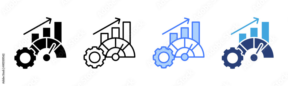 Poster Performance Metrics icon sheet multiple style collection