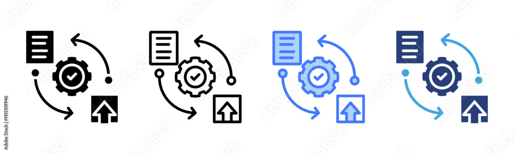 Poster Process icon sheet multiple style collection
