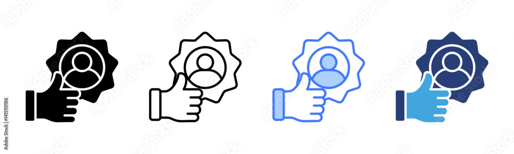 Poster Performance Appraisal icon sheet multiple style collection