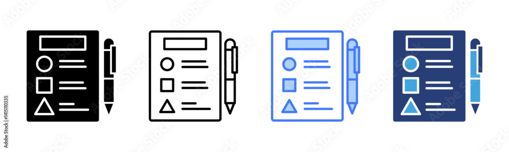 Poster evaluation icon sheet multiple style collection