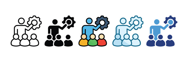 Coaching Icon Set Multiple Style Collection