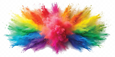 realistic holli festival colour explosion isolated on white background