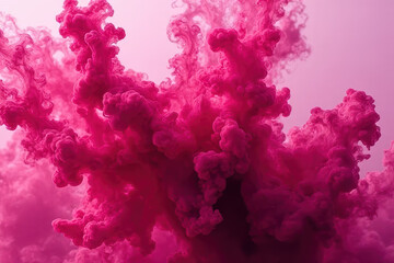 Fototapeta premium Mesmerizing Ink in Water Photography: Pink & Ruby Swirls Create Dreamlike Patterns