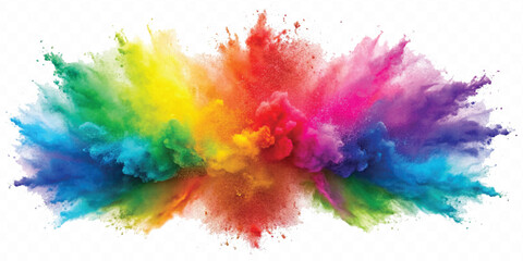realistic holli festival colour explosion isolated on white background