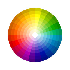 classic color theory wheel design vector isolated on transparent background