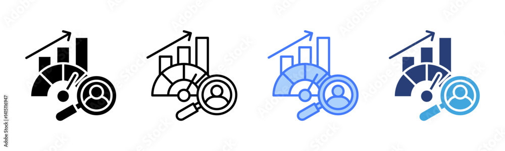 Poster Performance Review icon sheet multiple style collection