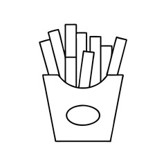 Classic French Fries in a Box on White Background - Perfect for Fast Food Illustrations and Menus