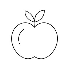 Fototapeta premium Minimalist Outline of an Apple on White Background with Copy Space