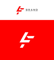 Modern Red and White Abstract LF Logo Brand Identity Design