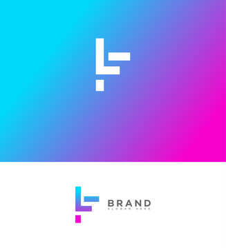 Modern Abstract Letter FL or LF Logo Design Gradient Brand Identity